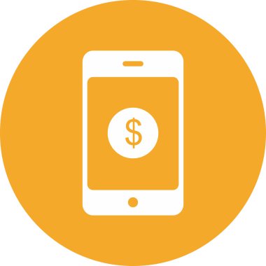 Soyut arkaplanda mobil para simgesi izole edildi