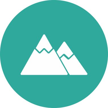  Soyut arkaplanda dağ simgesi izole edildi