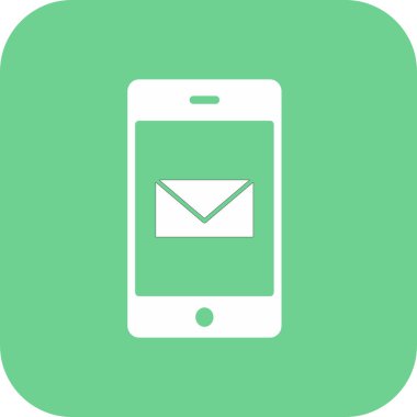  Mobil posta simgesi soyut arkaplanda izole edildi