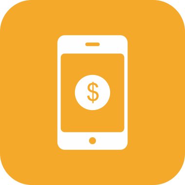 Soyut arkaplanda mobil para simgesi izole edildi