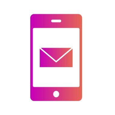  Mobil posta simgesi soyut arkaplanda izole edildi