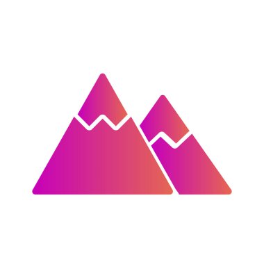  Soyut arkaplanda dağ simgesi izole edildi