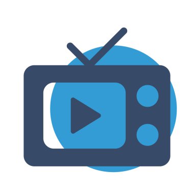 Soyut arkaplanda televizyon simgesi izole edildi