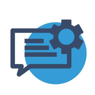 Sohbet ayarlama simgesi soyut arkaplanda izole edildi