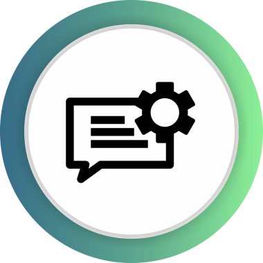 Sohbet ayarlama simgesi soyut arkaplanda izole edildi