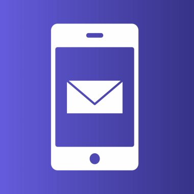  Mobil posta simgesi soyut arkaplanda izole edildi