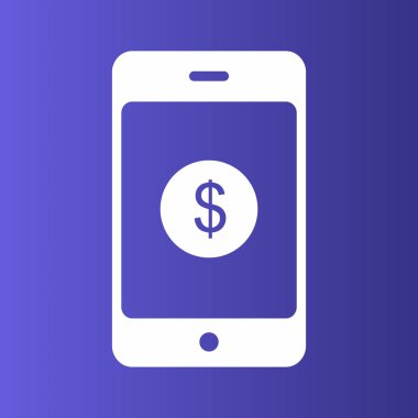 Soyut arkaplanda mobil para simgesi izole edildi