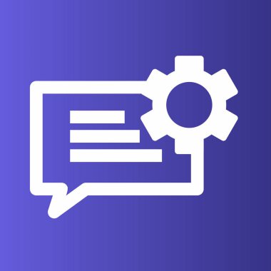 Sohbet ayarlama simgesi soyut arkaplanda izole edildi