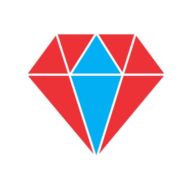 Soyut arkaplanda elmas simgesi izole edildi