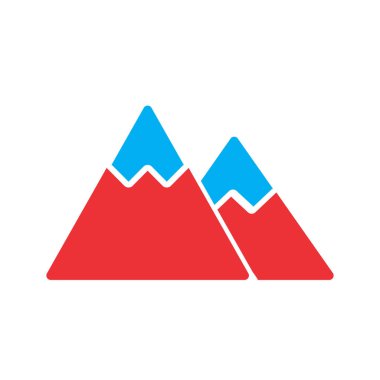  Soyut arkaplanda dağ simgesi izole edildi