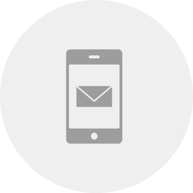  Mobil posta simgesi soyut arkaplanda izole edildi