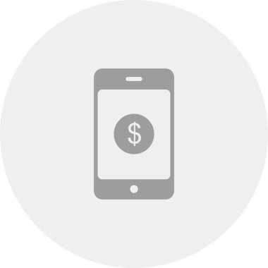 Soyut arkaplanda mobil para simgesi izole edildi