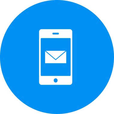  Mobil posta simgesi soyut arkaplanda izole edildi