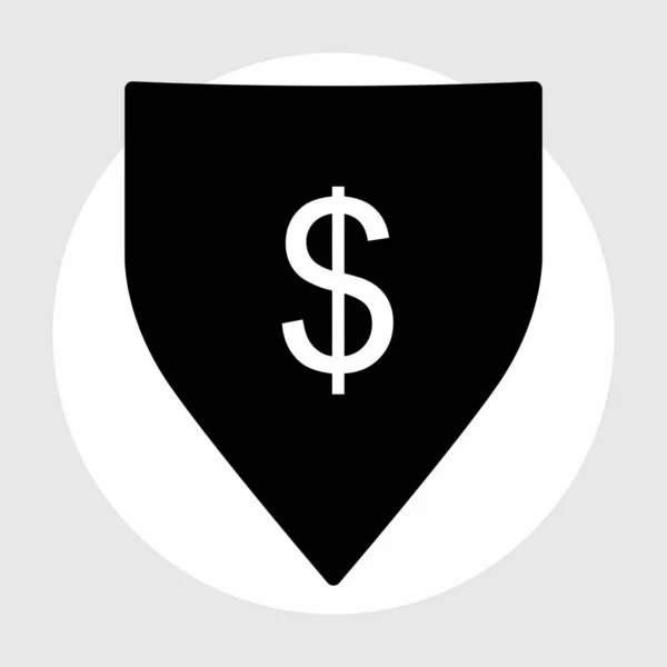 Dollar Shield ícone isolado no fundo abstrato —  Vetores de Stock