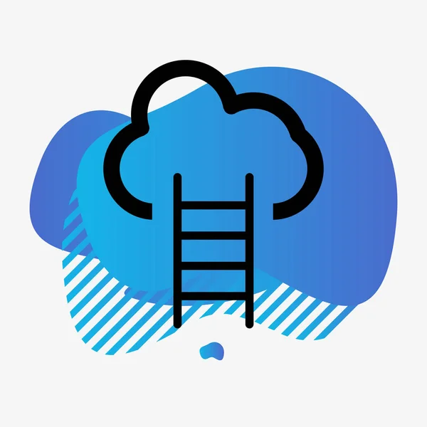 Cloud server icon isolated on abstract background — 스톡 벡터