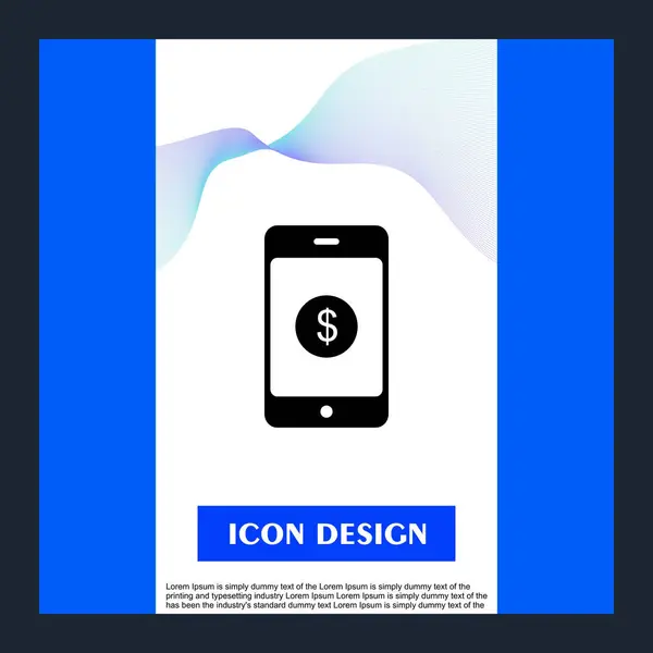 Mobiles Münzsymbol isoliert auf abstraktem Hintergrund — Stockvektor