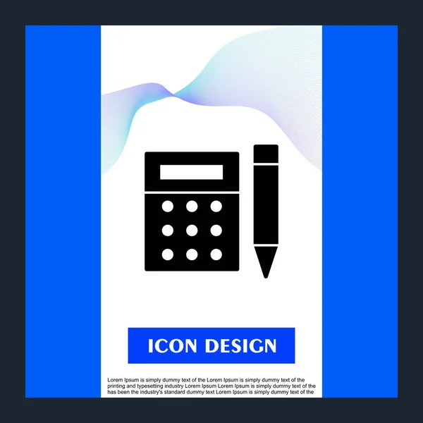 Icono de la calculadora aislado sobre fondo abstracto — Vector de stock