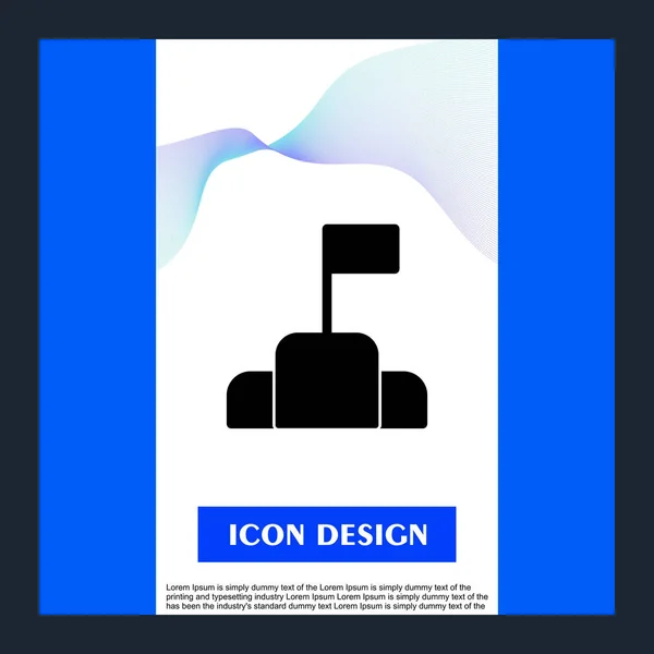 Icône drapeau isolé sur fond abstrait — Image vectorielle