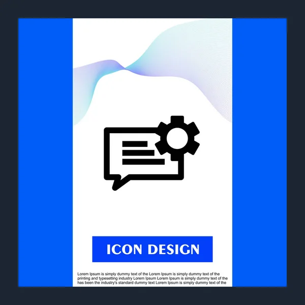 Icono de configuración de chat aislado en fondo abstracto — Vector de stock