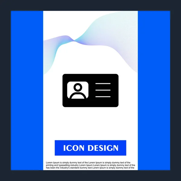 Ícone do cartão de identificação isolado no fundo abstrato — Vetor de Stock