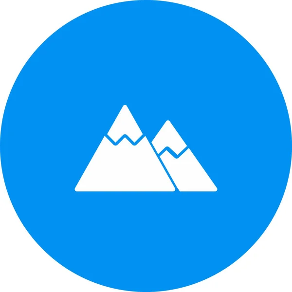 Icône de montagne isolée sur fond abstrait — Image vectorielle