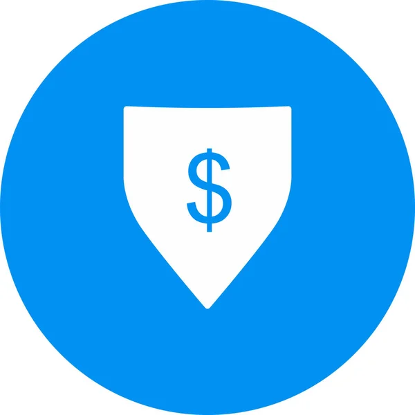 Ikona Dollar Shield izolovaná na abstraktním pozadí — Stockový vektor