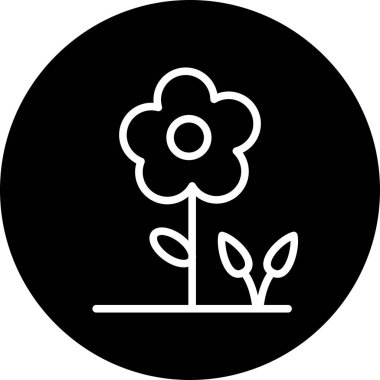  Soyut bir grupta çiçek simgesi izole edildi