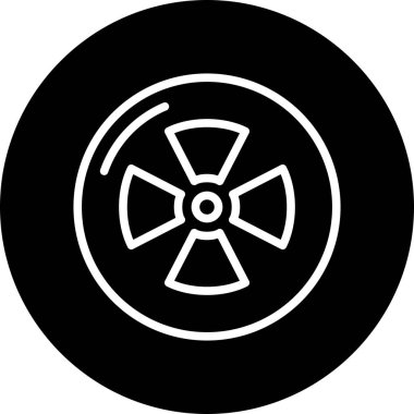 Fan simgesi soyut arkaplan grubunda izole edildi