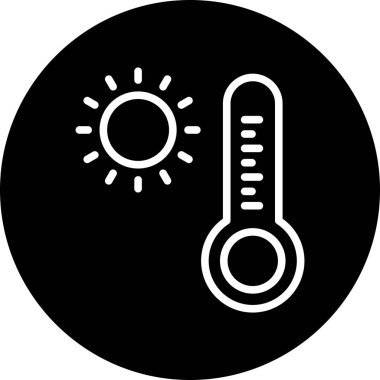 Isı sıcaklığı simgesi soyut bir grupta izole edildi