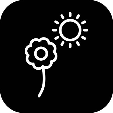 Güneş çiçeği simgesi soyut bir grupta izole edildi