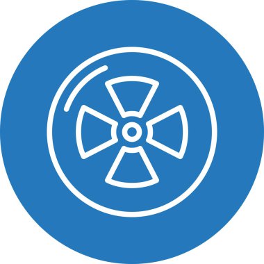 Fan simgesi soyut arkaplan grubunda izole edildi