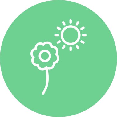 Güneş çiçeği simgesi soyut bir grupta izole edildi