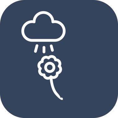 Soyut bir grupta çiçek simgesi izole edildi