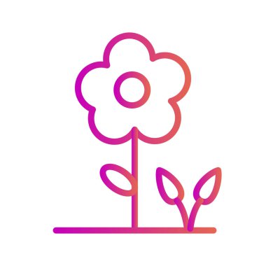  Soyut bir grupta çiçek simgesi izole edildi