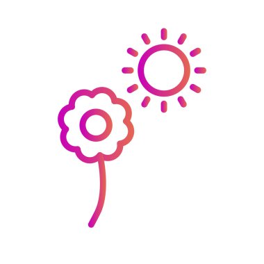 Güneş çiçeği simgesi soyut bir grupta izole edildi