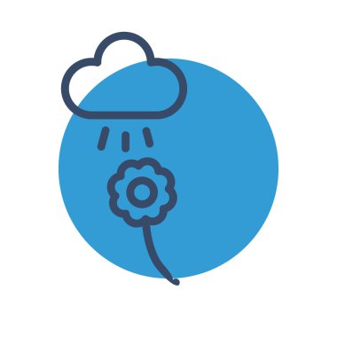 Soyut bir grupta çiçek simgesi izole edildi