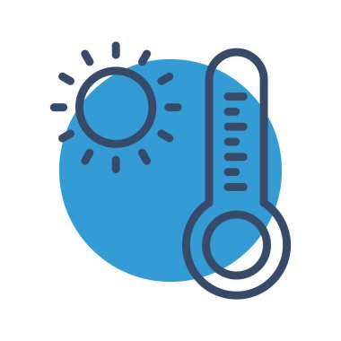 Isı sıcaklığı simgesi soyut bir grupta izole edildi