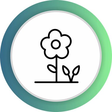  Soyut bir grupta çiçek simgesi izole edildi