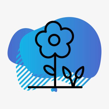  Soyut bir grupta çiçek simgesi izole edildi