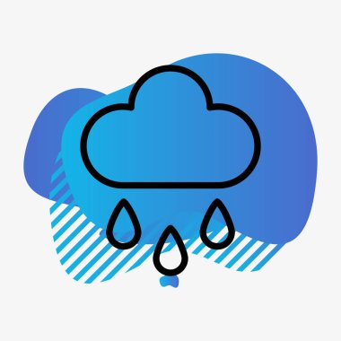 Bulut simgesi soyut arkaplan grubunda izole edildi