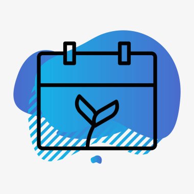 Yaprak Takvimi simgesi soyut arka grubunda izole edildi