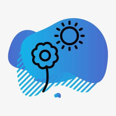 Güneş çiçeği simgesi soyut bir grupta izole edildi