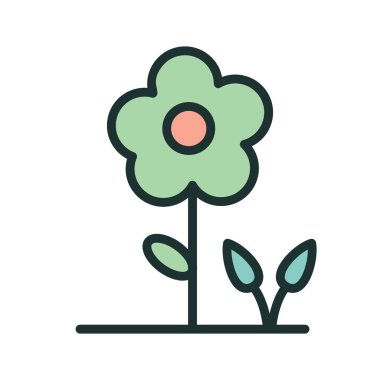  Soyut bir grupta çiçek simgesi izole edildi