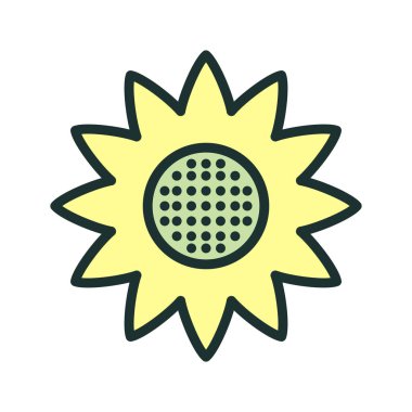 Ayçiçeği simgesi soyut bir grupta izole edildi