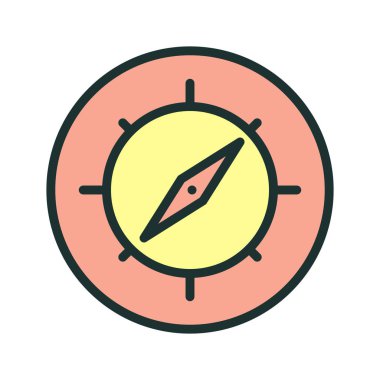 Pusula simgesi soyut arkaplan grubunda izole edildi