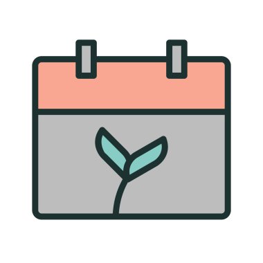 Yaprak Takvimi simgesi soyut arka grubunda izole edildi