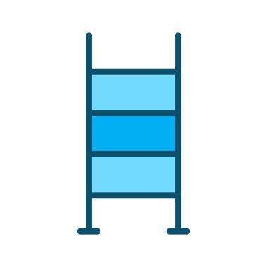 Merdiven simgesi soyut arkaplan grubunda izole edildi