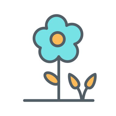  Soyut bir grupta çiçek simgesi izole edildi