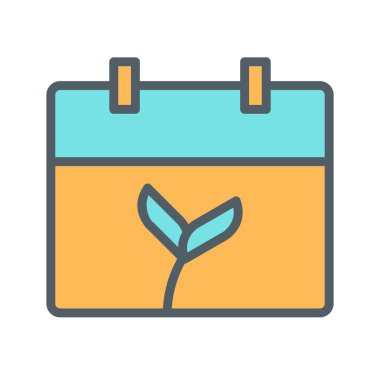 Yaprak Takvimi simgesi soyut arka grubunda izole edildi