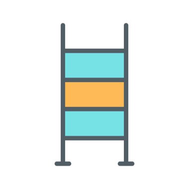 Merdiven simgesi soyut arkaplan grubunda izole edildi